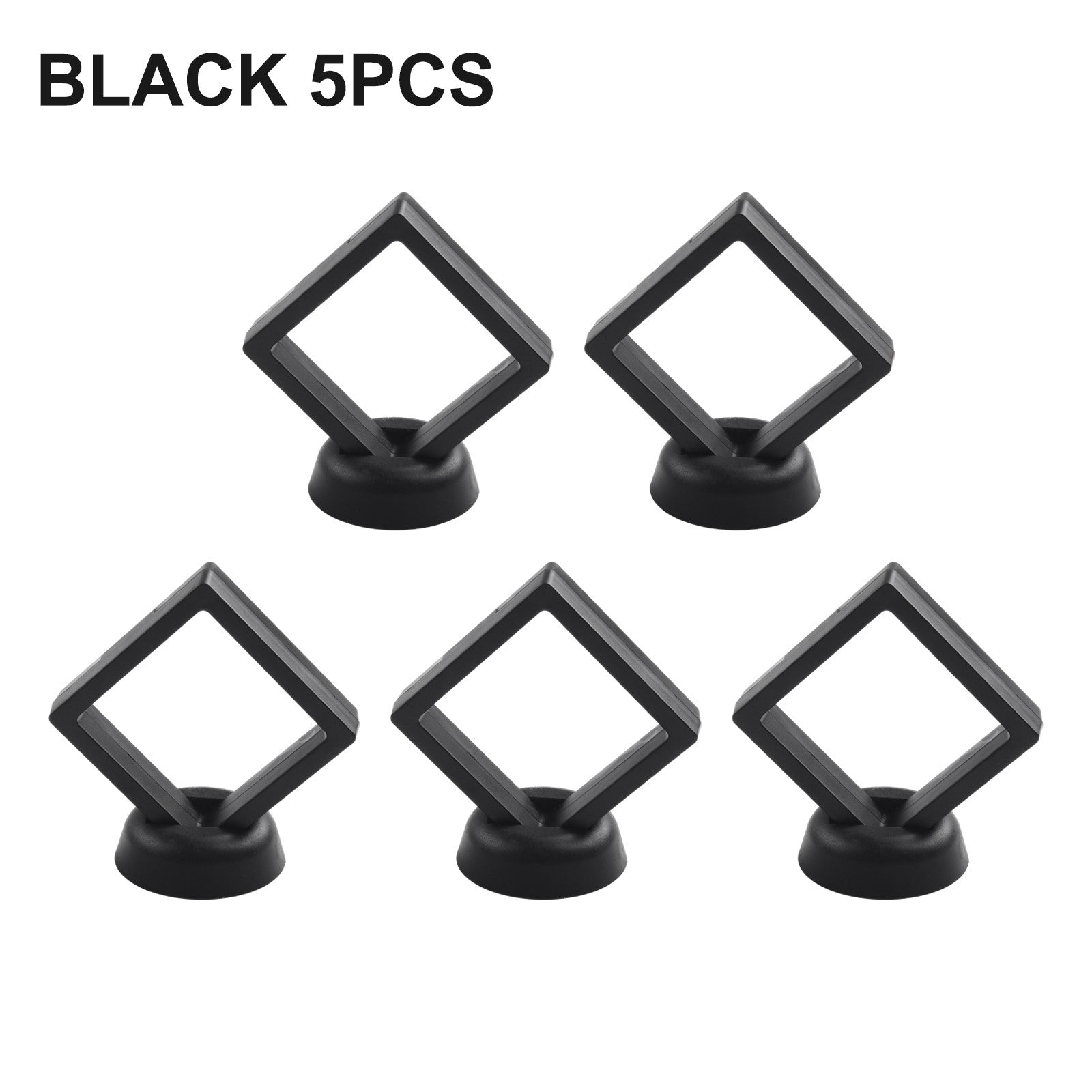 5/10pcs 3D Floating Frame Jewelry Ring Coin Display Stand Holder Storage Box Hou