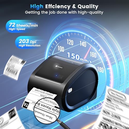 Phomemo Ethernet Thermal Label Printer 4x6, Bluetooth Shipping Label Printer for Small Business, Home, Office, 300DPI Wireless Thermal Printers Compatible with Ethernet/Bluetooth/USB, Etsy, USPS
