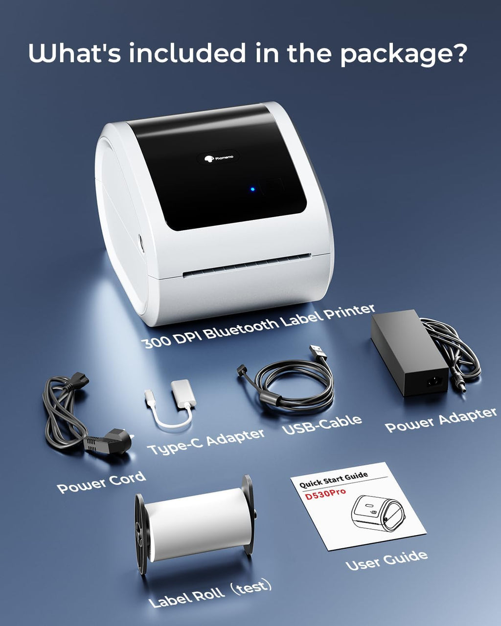 Phomemo Ethernet Thermal Label Printer 4x6, Bluetooth Shipping Label Printer for Small Business, Home, Office, 300DPI Wireless Thermal Printers Compatible with Ethernet/Bluetooth/USB, Etsy, USPS