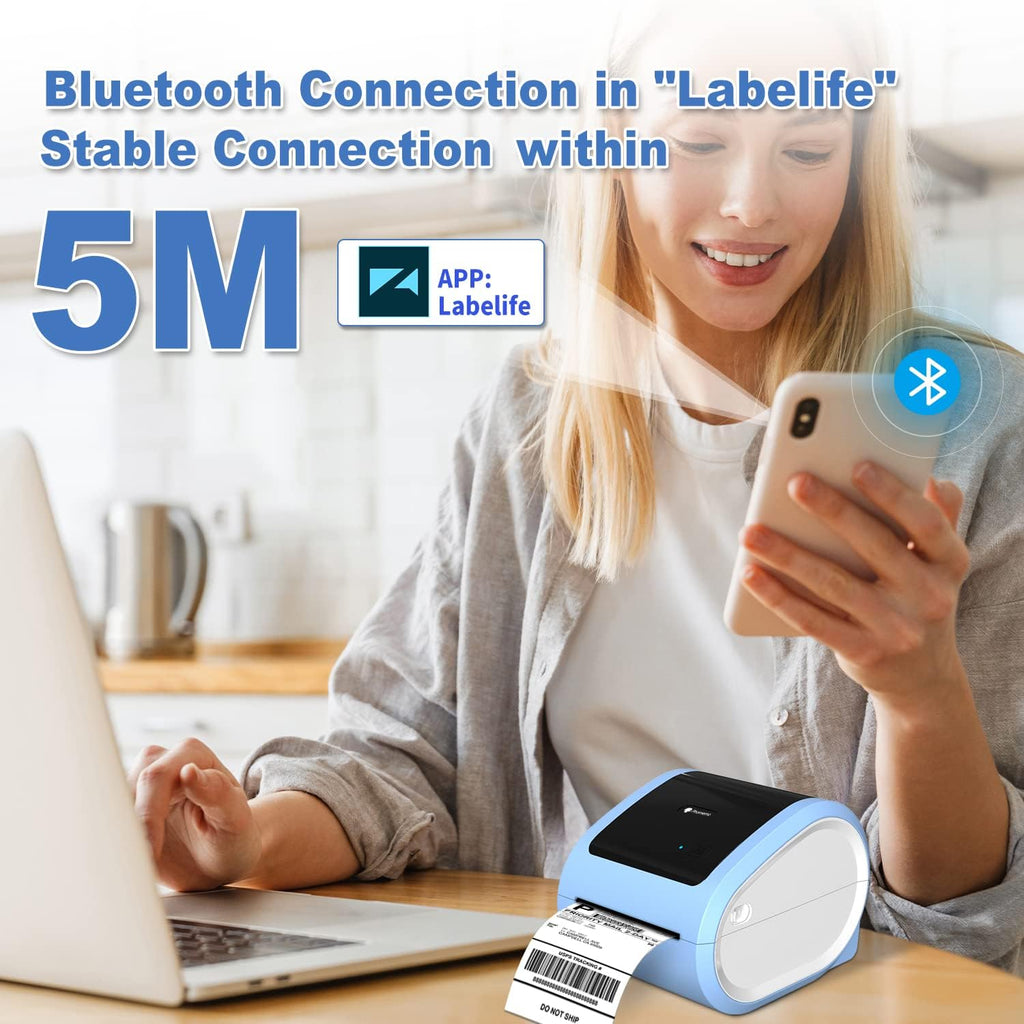 Phomemo Ethernet Thermal Label Printer 4x6, Bluetooth Shipping Label Printer for Small Business, Home, Office, 300DPI Wireless Thermal Printers Compatible with Ethernet/Bluetooth/USB, Etsy, USPS