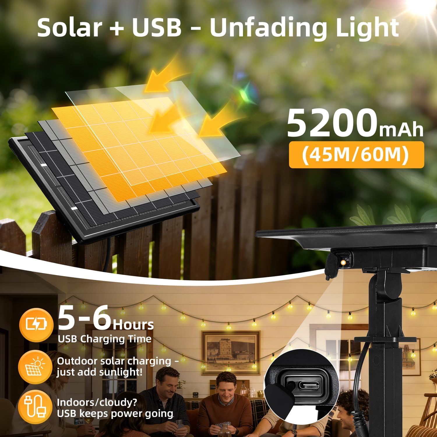100FT Solar Lights Outdoor Waterproof: G40 30M Shatterproof Bulbs Patio Lights - Solar Powered Remote Control 3 Light Modes Dimmable Solar Light - Camping Backyard Garden Deck Outside Yard