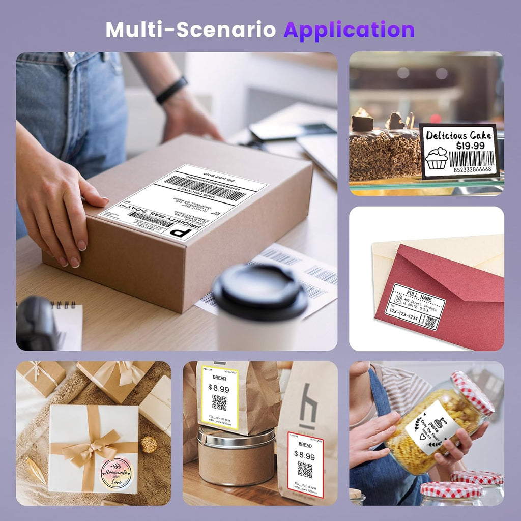 Phomemo Ethernet Thermal Label Printer 4x6, Bluetooth Shipping Label Printer for Small Business, Home, Office, 300DPI Wireless Thermal Printers Compatible with Ethernet/Bluetooth/USB, Etsy, USPS