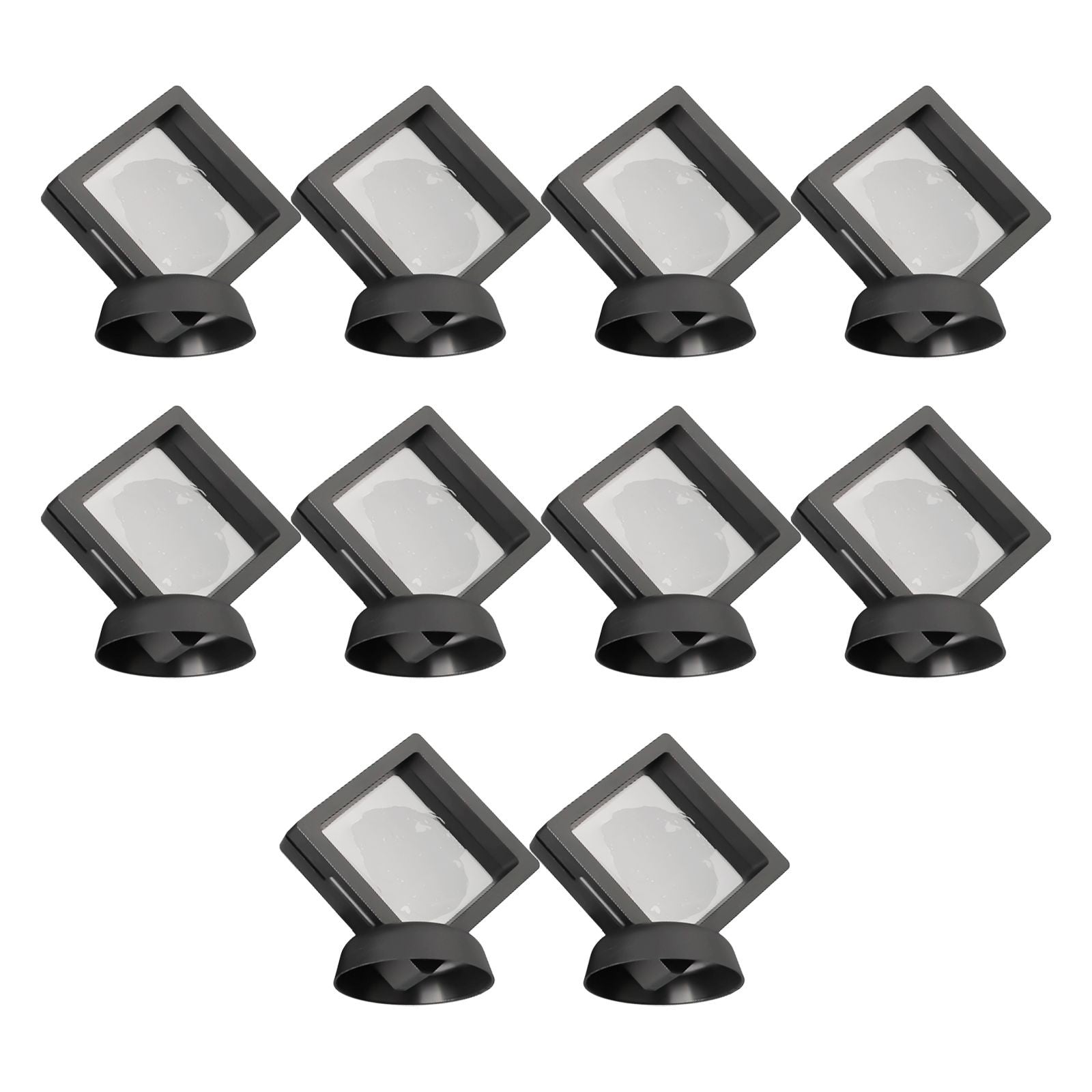 5/10pcs 3D Floating Frame Jewelry Ring Coin Display Stand Holder Storage Box Hou
