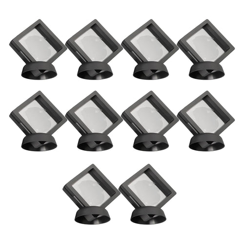5/10pcs 3D Floating Frame Jewelry Ring Coin Display Stand Holder Storage Box Hou
