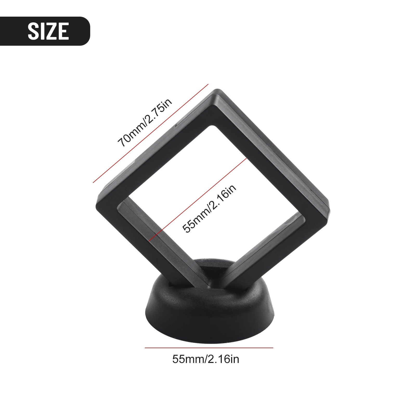 5/10pcs 3D Floating Frame Jewelry Ring Coin Display Stand Holder Storage Box Hou