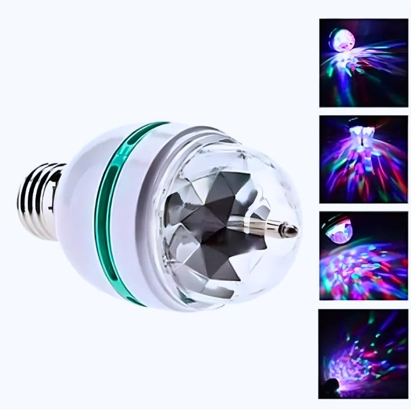 Lampada Giratória Rgb P/ Festas Bivolt + Adaptador Bivolt